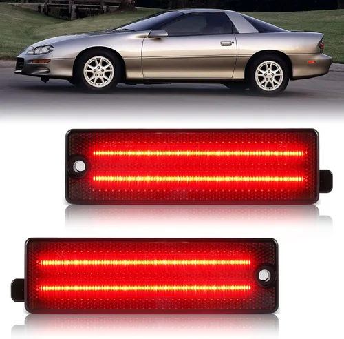 Luz de Marcador Lateral Trasero LED Compatible con Chevy Camaro 1993-2002 Lente Ahumada Luz Roja Trasera Enchufe y Funciona, Impermeable