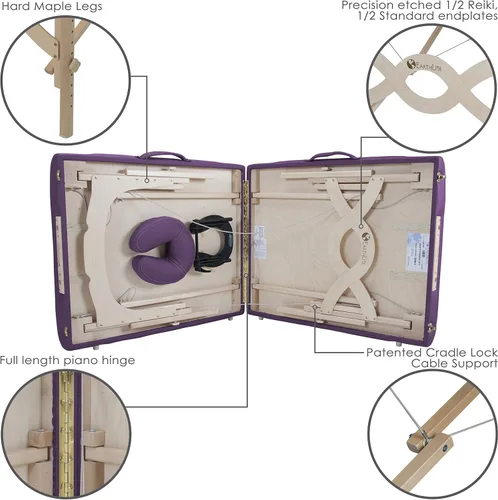 Vista 3 de EARTHLITE Paquete de camilla de masajes portátil AVALON – Placa de extremo para Reiki, soporte para rostro Flex-Rest de calidad premium y cojín