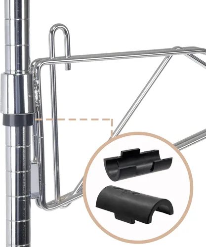 Vista 5 de 25 pares de clips de bloqueo de estante de alambre de 1/2 pulgada, clips de plástico de repuesto para estantes de manga negra para postes de menos