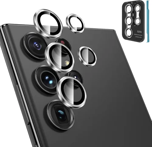 Vista 37 de Tensea Protector de lente de cámara Samsung Galaxy S22 Ultra, protector de pantalla de vidrio templado 9H, anillo individual de metal para S22 Ultra