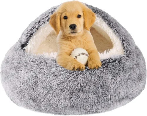 Vista 10 de Camas para perros pequeños, cama tipo cueva para gatos, cama lavable para gatos, cama acogedora para mascotas para perros o gatos, cama
