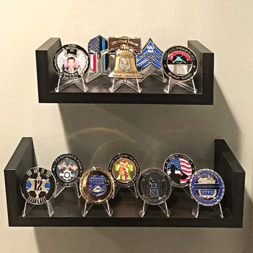 Vista 5 de 5 unids Soportes de acrílico Mini Moneda Display Stand Caballete Soporte Estante Estante para Medallas