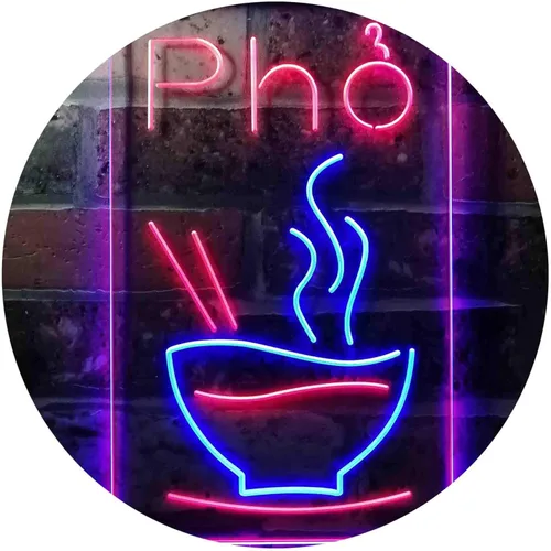 ADVPRO Pho Vietnam Noodle Night Eat Dual Color LED Neon Sign Blue & Red 8 x 12 Inches st6s23-i3619-br