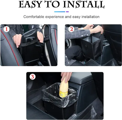 Vista 5 de Fekey&JF Cubo de Basura Plegable para Coche, Bolsa de Almacenamiento Colgante Impermeable y a Prueba de Fugas para Coche con Gran Capacidad