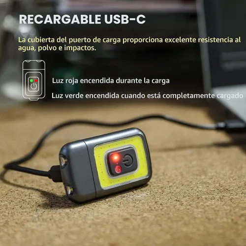 Vista 5 de Molrebe Paquete de 2 luces recargables con clip para corredores