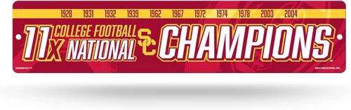 Vista 12 de NCAA Rico Industries Placa de calle de plástico Placa de calle de plástico de 4" x 16" Color del