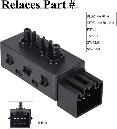 Vista 3 de Interruptor de ajuste de asiento eléctrico lado izquierdo del conductor con cubierta Reemplazo de 6 vías #9L3Z14A701A, 9L3Z-14A701-A