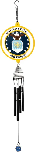 Vista 3 de Red Carpet Studios Windchimes - Campanilla de viento militar con licencia oficial, 23 pulgadas de largo, Marines de los Estados Unidos