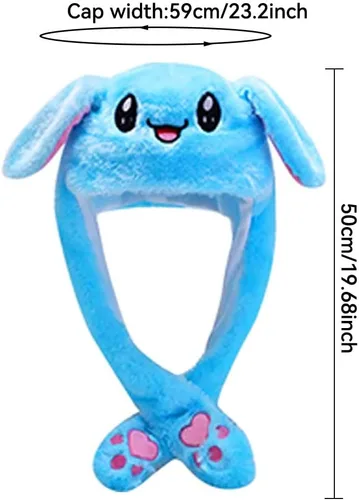 Vista 2 de Sombrero de conejo con orejas que se mueven de umbresen, sombrero de conejo de peluche divertido para niños