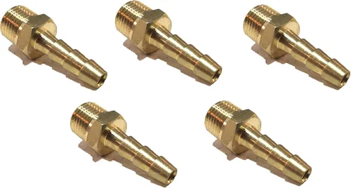 Vista 3 de Manguera de 3/16" ID a 1/8" macho NPT MNPT recto latón accesorio combustible/aire/agua/aceite/gas/WOG (1)