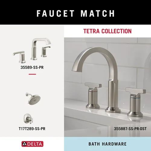 Vista 4 de DELTA FAUCET 78935-SS Tetra - Gancho doble para toallas de baño, accesorios de acero inoxidable