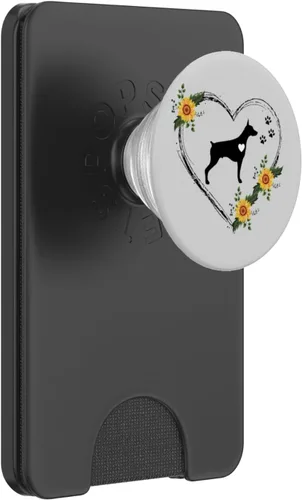 Vista 8 de Doberman - PopSockets intercambiables con huellas de patas en color gris