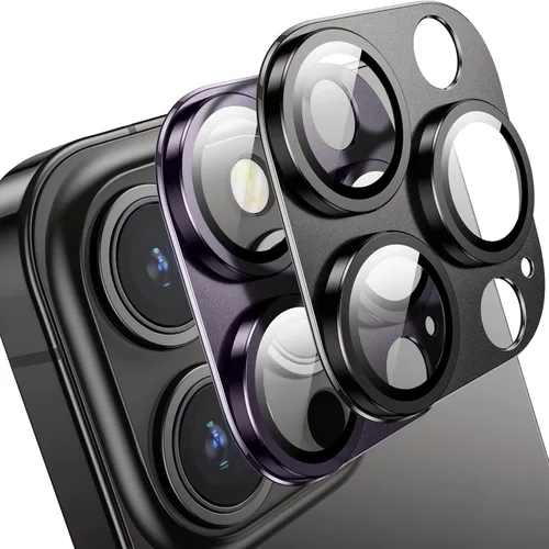 Vista 9 de Protector de lente de cámara para iPhone 14 Pro / iPhone 14 Pro Max, cubierta de cámara de aleación de metal con accesorios de protector de pantalla