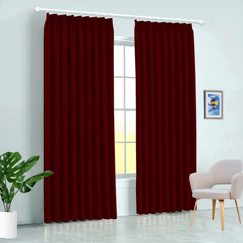 Vista 20 de Mamu Thread Collection Double Pinch Pleates Polyster Blended Blackout Curtain Panel & Drapes- Wine Solid, 42 Inch by 45 Inch- 2 Panel- (21+21) Wide