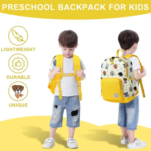 Vista 6 de VASCHY - Mochila preescolar para niños y niñas, liviana, resistente al agua, con correa en el pecho