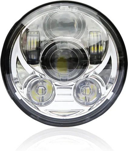 Vista 7 de Faro LED proyección Wisamic 5 – 3/4 pulgadas 5.75 pulgadas Daymaker para motocicletas Harley-Davidson 9 piezas foco, Negro