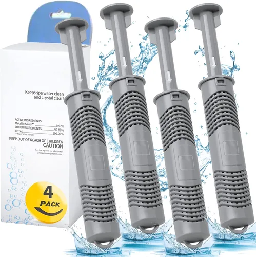 Vista 8 de Spa Ag+ Palitos Minerales para Jacuzzi, Cartucho Mineral de Iones de Plata Dura 4 Meses Trata (2, Gris)
