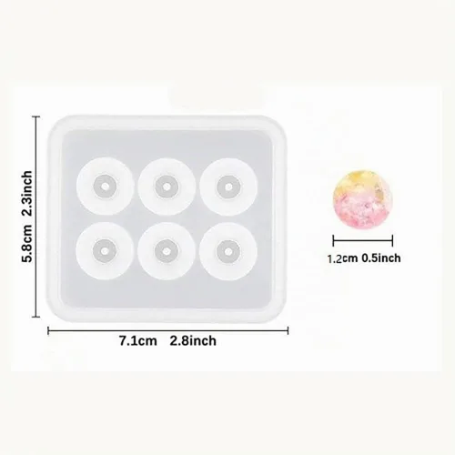 Vista 3 de 2 piezas de cuentas de esfera con agujeros redondos de resina epoxi joyería