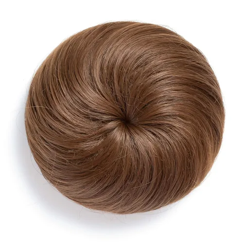 Vista 19 de Onedor Extensión de Cabello de Fibra Sintética con Moño Donut Chignon Peluca (613# - Rubio Claro Pre Decolorado)