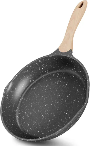 Vista 12 de JEETEE Sartén antiadherente de 8 pulgadas, utensilios de cocina con revestimiento de piedra, sartén antiadherente para tortilla con mango resistente