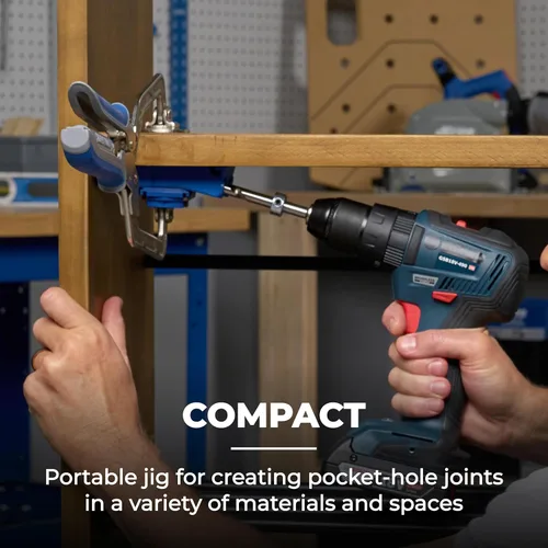Vista 2 de Kreg KPHJ320-22 Pocket-Hole Jig 320 with Classic 2 Inch Face Clamp - Small, Durable Jig for Tight Spaces - Easily Adjustable Drill Guides - For
