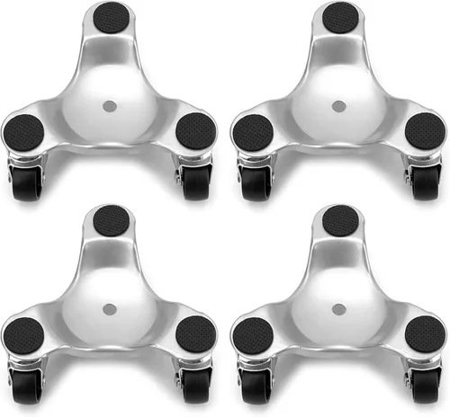 Vista 2 de Tri-Dolly de acero de 6 pulgadas, 4 piezas, capacidad de carga de 200 libras, ideal para mover muebles y electrodomésticos, duradero y fácil