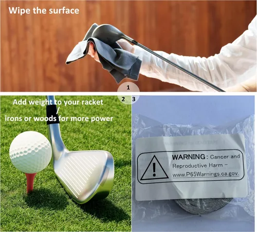Vista 4 de Cinta de plomo de golf de 12 x 60 pulgadas, 0.07 oz por pulgada de alta densidad, añade peso de swing autoadhesiva para golf, pesca, raqueta