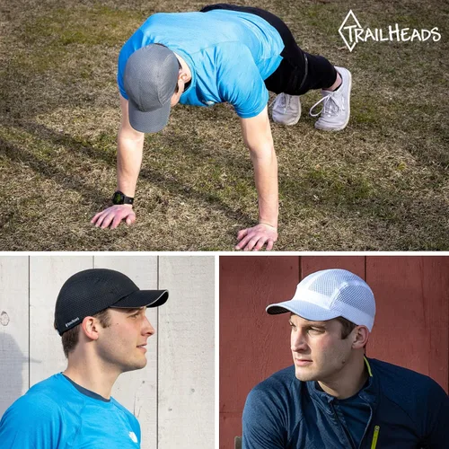 Vista 4 de TrailHeads Race Day Performance - Gorra deportiva ligera de secado rápido para hombre, talla única