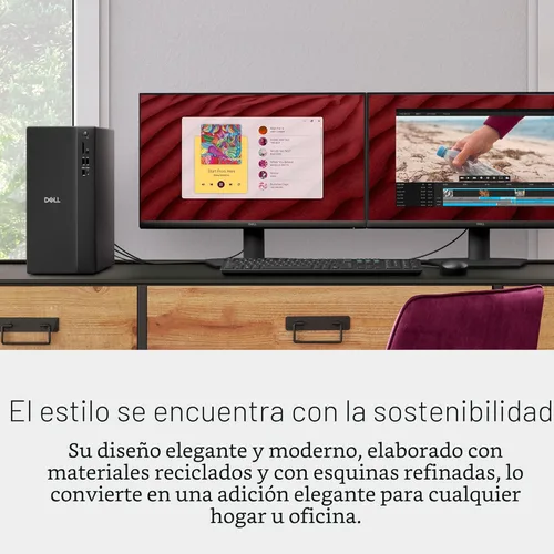 Vista 6 de Dell Tower Desktop ECT1250 - Procesador Intel Core Ultra 7-265, gráficos UHD, memoria de 32 GB, SSD M.2 de 1 TB, lector de tarjetas SD 3.0, teclado