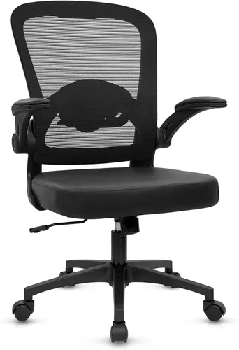 Vista 12 de KLASIKA Sillas de escritorio de oficina con ruedas, silla ergonómica de malla con soporte lumbar de altura ajustable, silla giratoria