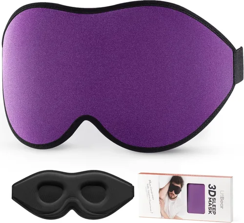 Vista 12 de Máscara para dormir LitBear para mujeres y hombres que duermen de lado, máscara para ojos para dormir con bloqueo de luz, máscara para dormir