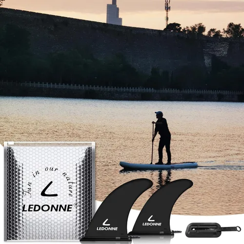 Vista 6 de LEDONNE Aleta de centro de surf y SUP de 9 pulgadas, 2 piezas (USD 4.99/1 piezas) con 1 pin adicional Instalación sin herramienta-Aleta de 9