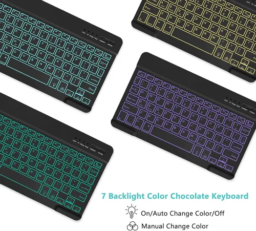 Vista 4 de TaIYanG Funda con teclado retroiluminado para Samsung Galaxy Tab A9 Plus de 11 pulgadas modelo 2023 (SM-X210/X216/X218), funda delgada y ligera