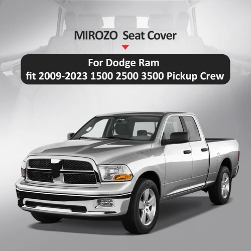 Vista 6 de MIROZO - Juego completo de fundas para asientos de Dodge Ram, 5 piezas, fundas para asientos de auto impermeables, compatibles con Ram 2009-2025