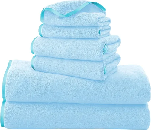 Vista 52 de TENSTARS Juego de 12 paños de alta calidad, secado rápido, terciopelo coral de microfibra suave, altamente absorbente, uso multiusos como baño, spa