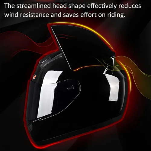 Vista 3 de Casco de locomotora con orejas de gato con certificación DOT, cómodo casco modular de cara completa para motocicleta, casco personalizado para Negro
