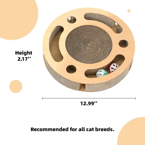 Vista 2 de YUNIQUE Rascador de juguete para gatos de interior, rascador redondo con bola de campana