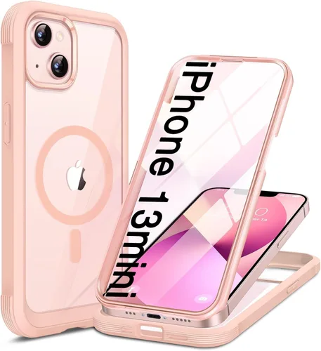 Vista 150 de Miracase Funda magnética para iPhone 14 de 6.1 pulgadas, protector de pantalla de vidrio templado integrado + protector de lente, compatible