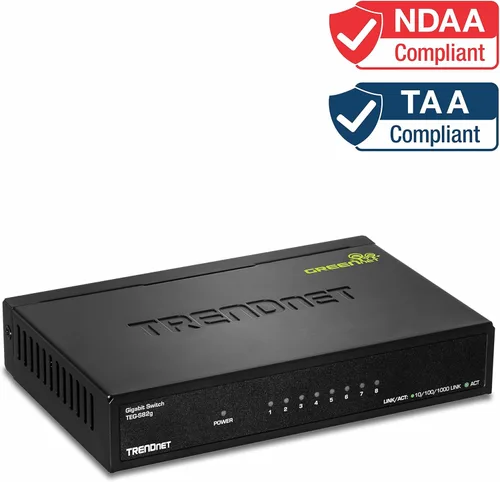 Vista 2 de Carcasa de plástico interruptor Trendnet GREENnet de Unmanaged Gigabit escritorio, Negro, 1