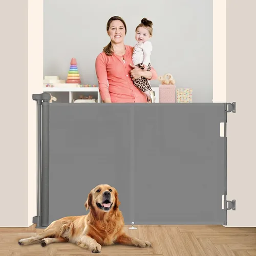 Vista 13 de Miumoon - Puertas retráctiles reforzadas de 59 pulgadas para bebé, 42 pulgadas de alto Negro