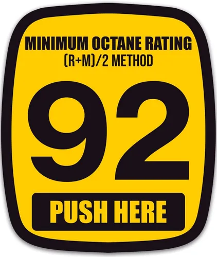 Vista 11 de Pegatina de 85 octanos (clasificación mínima de octano de gasolina para bombas de combustible y estaciones de servicio (2 x 2.5 pulgadas)