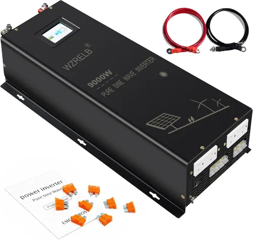 Vista 9 de Inversor de onda sinusoidal pura de 6000W 36V, 36 voltios DC a CA 120V 240V inversor de potencia de fase dividida, 2 terminales de cable de CA