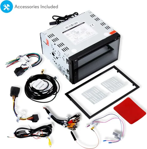 Vista 3 de Pyle Sistema receptor estéreo para automóvil, pantalla digital de alta resolución de 6.8 pulgadas, monitor de pantalla táctil Android doble DIN