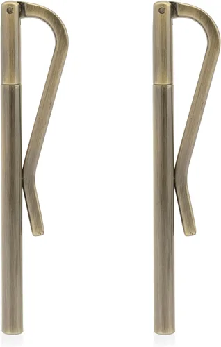 Vista 2 de CRAFTMEMORE 2 clips para dinero de 3.150 in para billetera, accesorios de artesanía de cuero de calidad (latón cepillado)