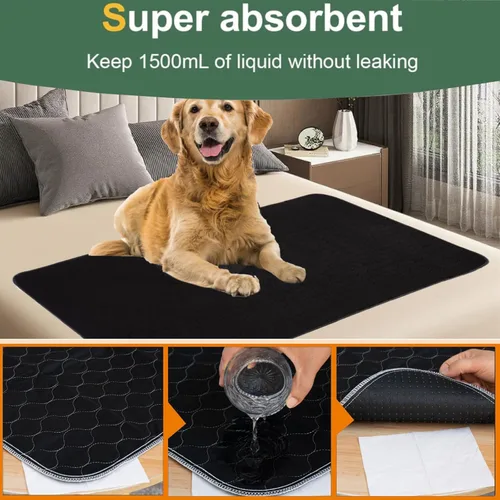 Vista 6 de RIQINXIN Almohadillas acolchadas impermeables para incontinencia, antideslizantes, reutilizables, absorbentes, lavables, protectores de cama de 35 x