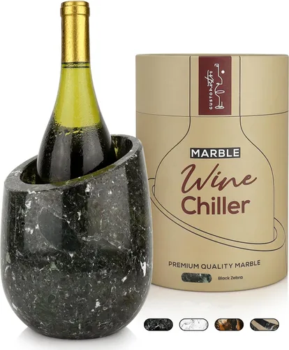Gusto Nostro Cubo enfriador de vino de mármol, enfriador de botellas de vino de 750ml y enfriador de champán para fiesta, cocina, decoración de