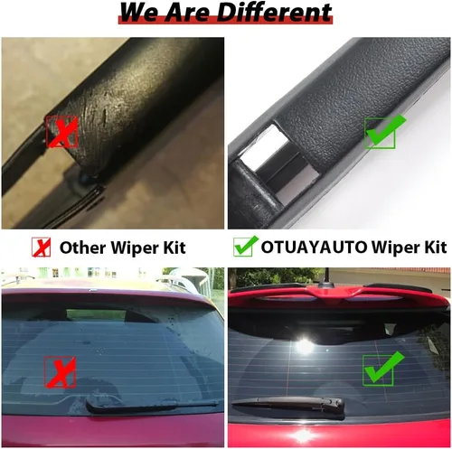Vista 5 de Escobillas limpiaparabrisas traseras de repuesto de OTUAYAUTO para Audi Q3 2015-2024, conjunto de brazo y escobilla