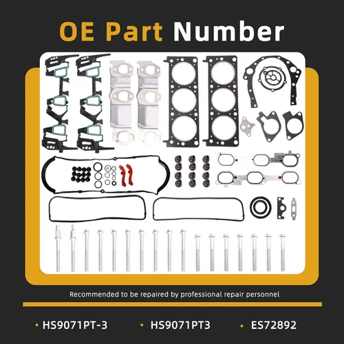Vista 3 de Juego completo de juntas de culata con pernos, kit de juntas de culata del cilindro del motor, compatible con Chevy Equinox 2005-2009, para Pontiac