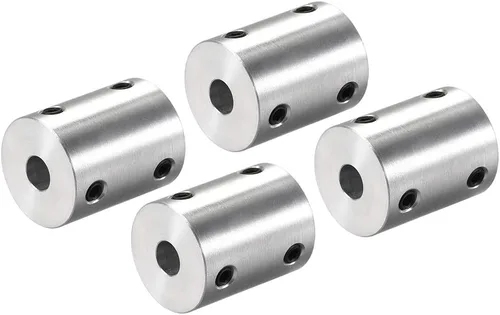 Vista 11 de uxcell Juego de acoplamiento rígido de 0.197 in a 0.315 in Tornillo de aleación de aluminio L25XD20, conector de acoplador de eje para impresoras