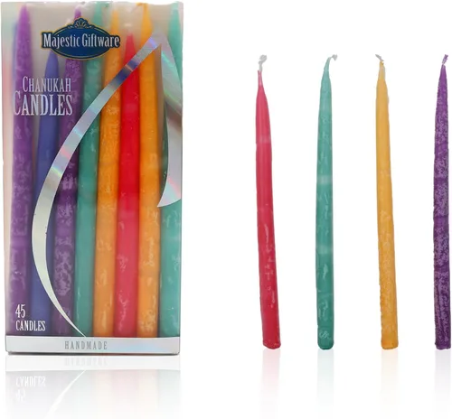 Vista 10 de Majestic Giftware Velas de Hanukkah CP-WT 45 velas de Janucá hechas a mano sin goteo de 5 pulgadas para las 8 noches de Hanukkah Cera de alta